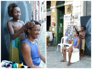 Trançadeira no Mercado Di Preta - Rio de Janeiro - Novembro 2014 - Cor e Estilo